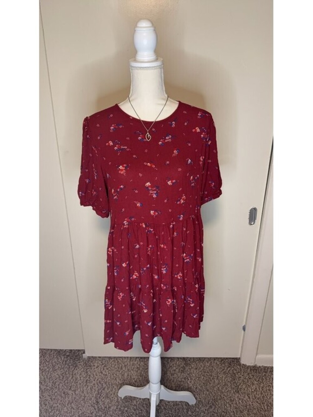 Tommy Jeans Floral Print Red Dress
